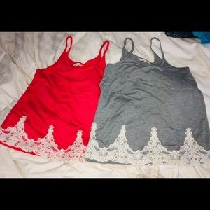 Spaghetti strap with lace bottom